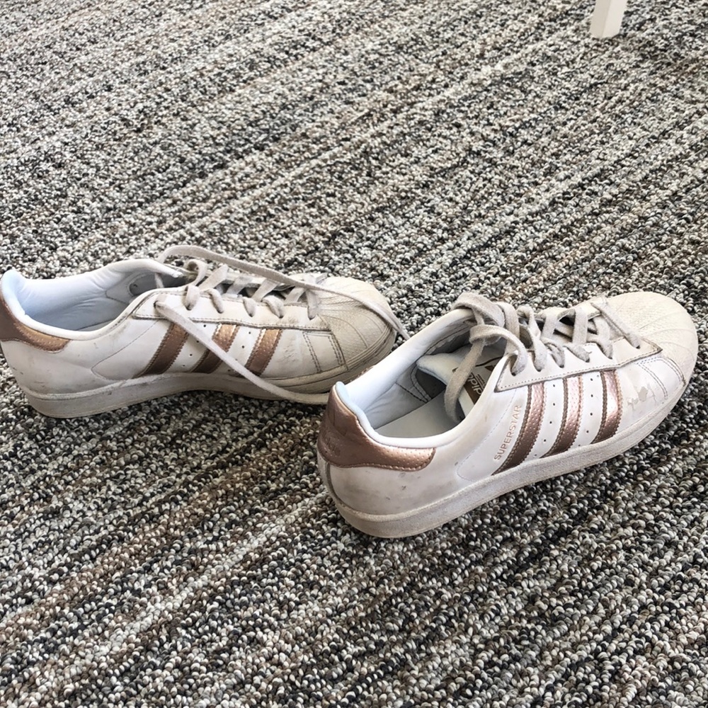 Gold adidas superstars